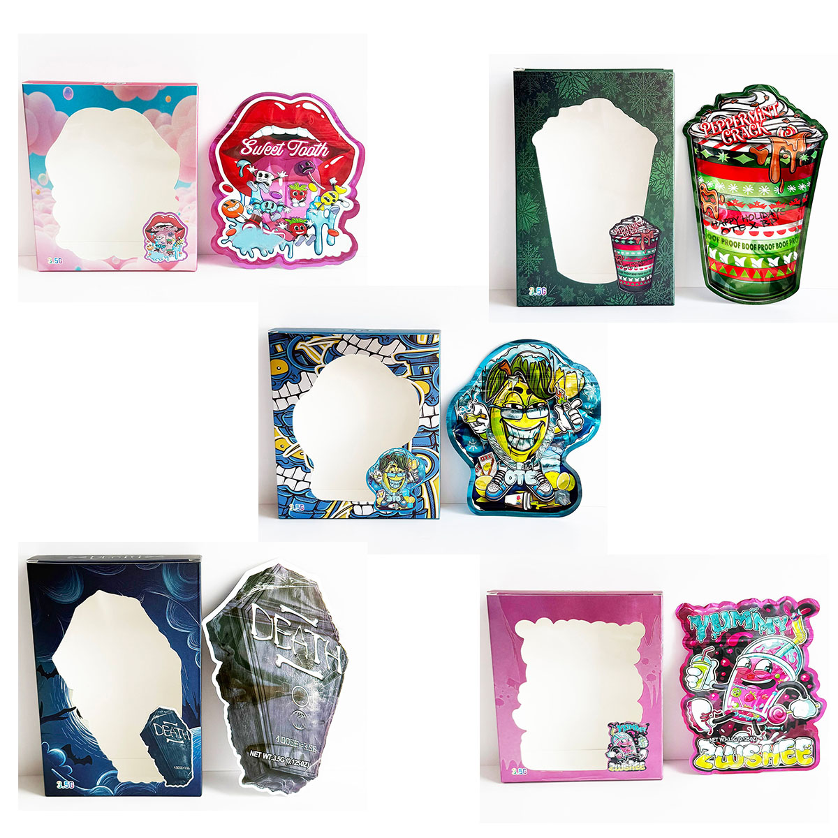 Food Storage In Mylar Bags - ชุดกล่องบรรจุภัณฑ์แบบพิเศษ 3.5 กรัม พร้อมถุงพลาสติกไมลาร์ 3.5 กรัม