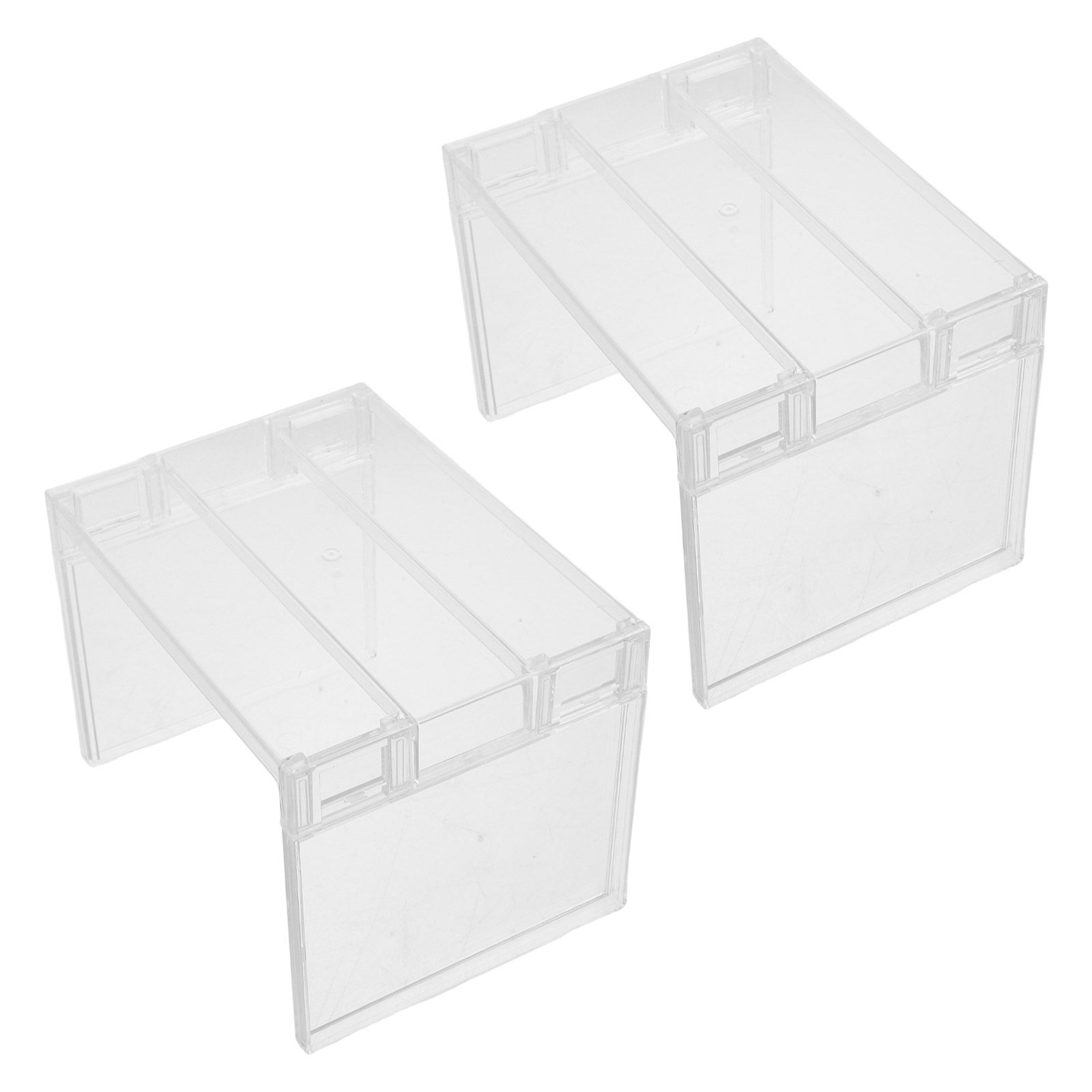 Food Storage Freezer - ชั้นวางของในตู้เย็นแบบใส 2 ชิ้น ชั้นวางของในช่องแช่แข็ง ชั้นวางยกสูง พร้อมแผ่นกั้นแบบถอดได้