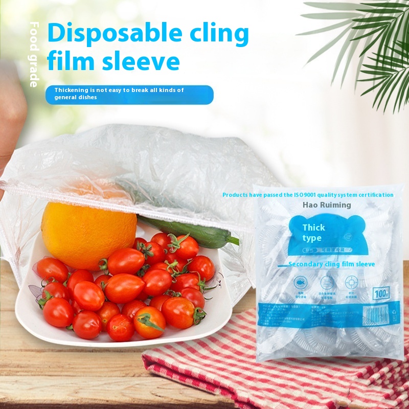 Food Storage Zip Bags - ห่ออาหารแบบใช้แล้วทิ้ง100ชิ้นฝาครอบเก็บผลไม้ฝาปิดถ้วยพลาสติกเก็บของอุปกรณ์ครัว