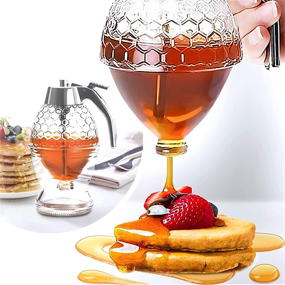 Condiment Squeeze Bottle - ขวดจ่ายน้ำผึ้งแบบไม่หยด 1 ชิ้น พร้อมขาตั้ง ขวดบีบสำหรับน้ำผลไม้ น้ำเชื่อม