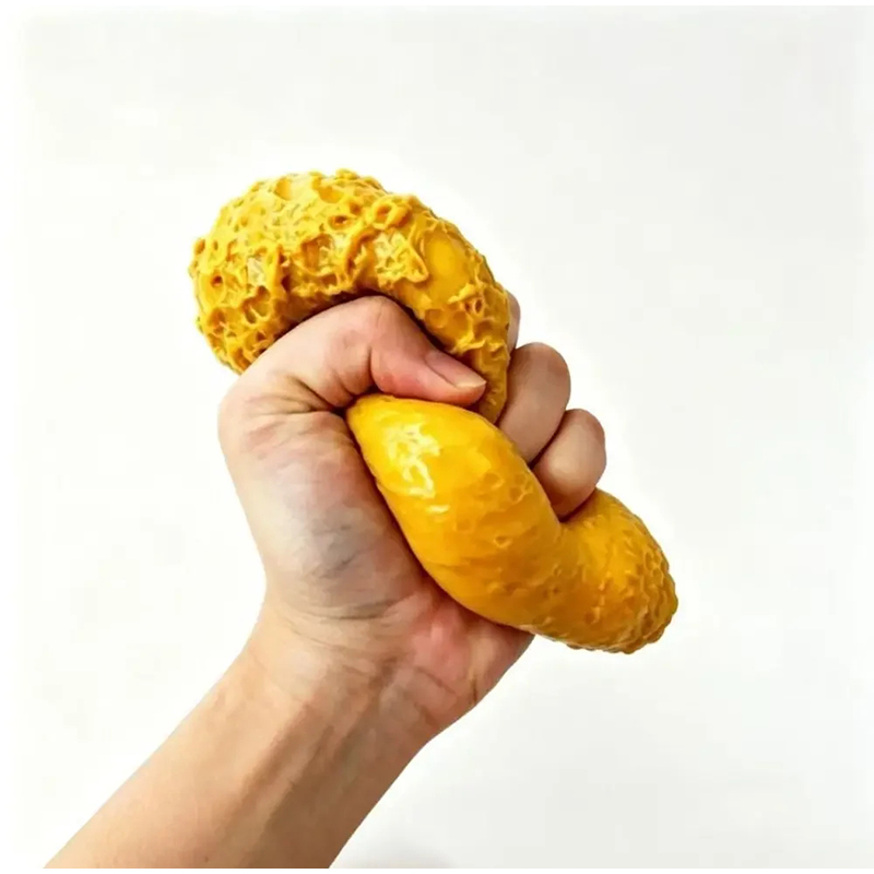 Food Storage Drums - ของเล่นบีบคลายเครียดรูปน่องไก่ทอดแบบสมจริง ขนาดจัมโบ้ บีบแล้วคืนตัวช้า ของเล่นนุ่มนิ่ม ของเล่นเสริมประสาทสัมผัส สำหรับตกแต่งโต๊ะทำงาน