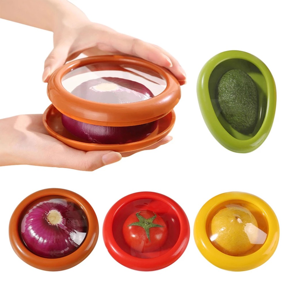 Food Storage Containers Plastic Box - กล่องเก็บอาหารแบบใสสำหรับรักษาความสดของอะโวคาโด หัวหอม มะเขือเทศ มะนาว ภาชนะเก็บอาหารแบบปิดผนึกสำหรับผลไม้ในครัว