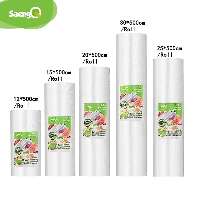 Food Storage Vacuum Bags - SaengQ ถุงสูญญากาศสําหรับอาหารเครื่องซีลสูญญากาศอาหารสดยาว 12 + 15 +