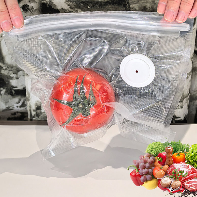 Food Storage Vacuum Bags - รุ่นอัพเกรด ถุงเก็บอาหารสูญญากาศ ชุดถุงซิป ปั๊มไฟฟ้า USB ถุงซีลสูญญากาศ