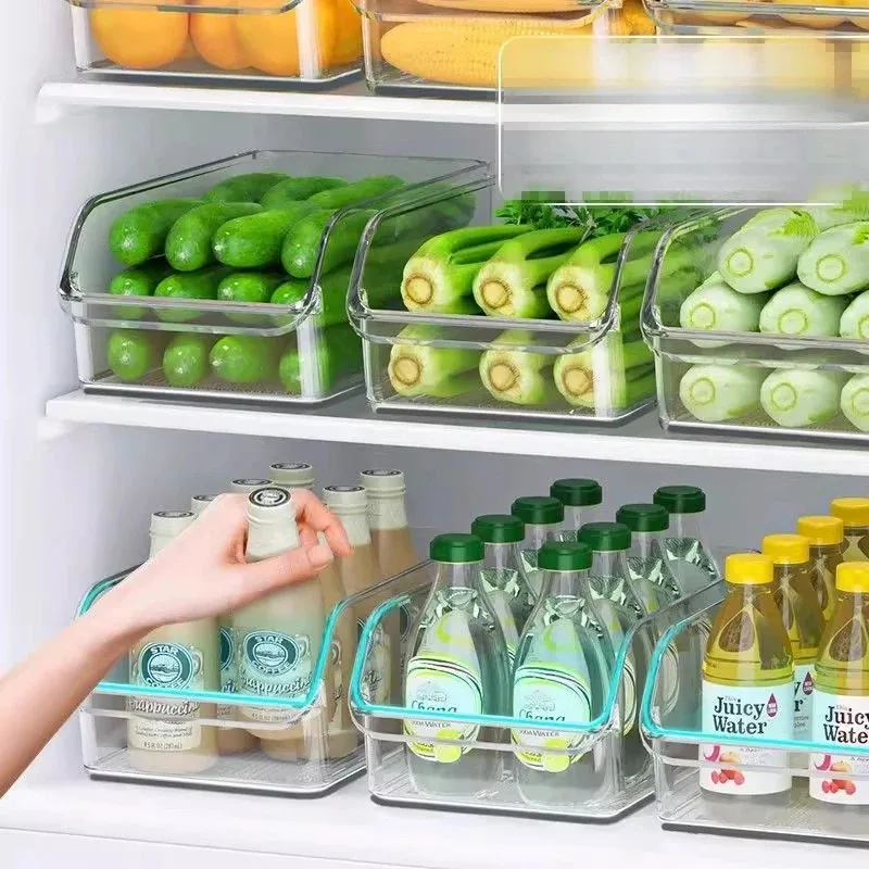 Food Storage In Cabinets - กล่องจัดระเบียบตู้เย็นแบบใช้ซ้ำได้ 1/2 ชิ้น กล่องเก็บอาหาร กล่องจัดระเบียบลิ้นชักตู้เย็น สำหรับใช้ในครัวเรือน