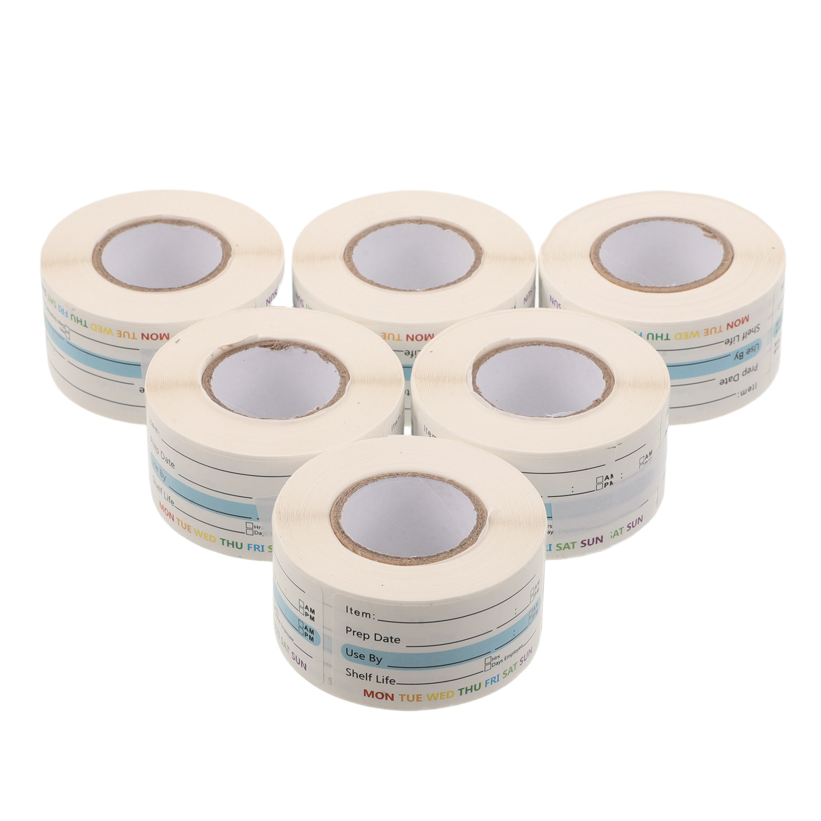 Food Storage Expiration Dates - สติกเกอร์ติดฉลากวันหมดอายุสำหรับเก็บอาหาร 6 ม้วน สติกเกอร์ติดภาชนะแช่แข็ง ขวดบรรจุภัณฑ์ สำหรับจัดระเบียบ