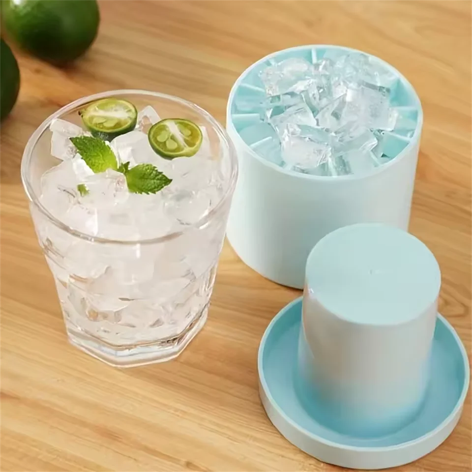Food Storage Drums - แม่พิมพ์น้ำแข็งซิลิโคนเกรดอาหาร แม่พิมพ์ทำน้ำแข็งทรงกระบอก แม่พิมพ์ทำน้ำแข็ง ถังน้ำแข็ง กล่องเก็บน้ำแข็ง ถ้วยน้ำแข็ง