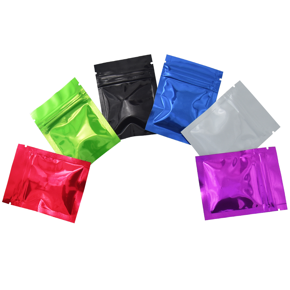 Food Storage In Mylar Bags - 500 ชิ้น 6x8 ซม.ขนาดเล็ก Reclosable ซิปล็อคกระเป๋าแบนที่มีสีสัน