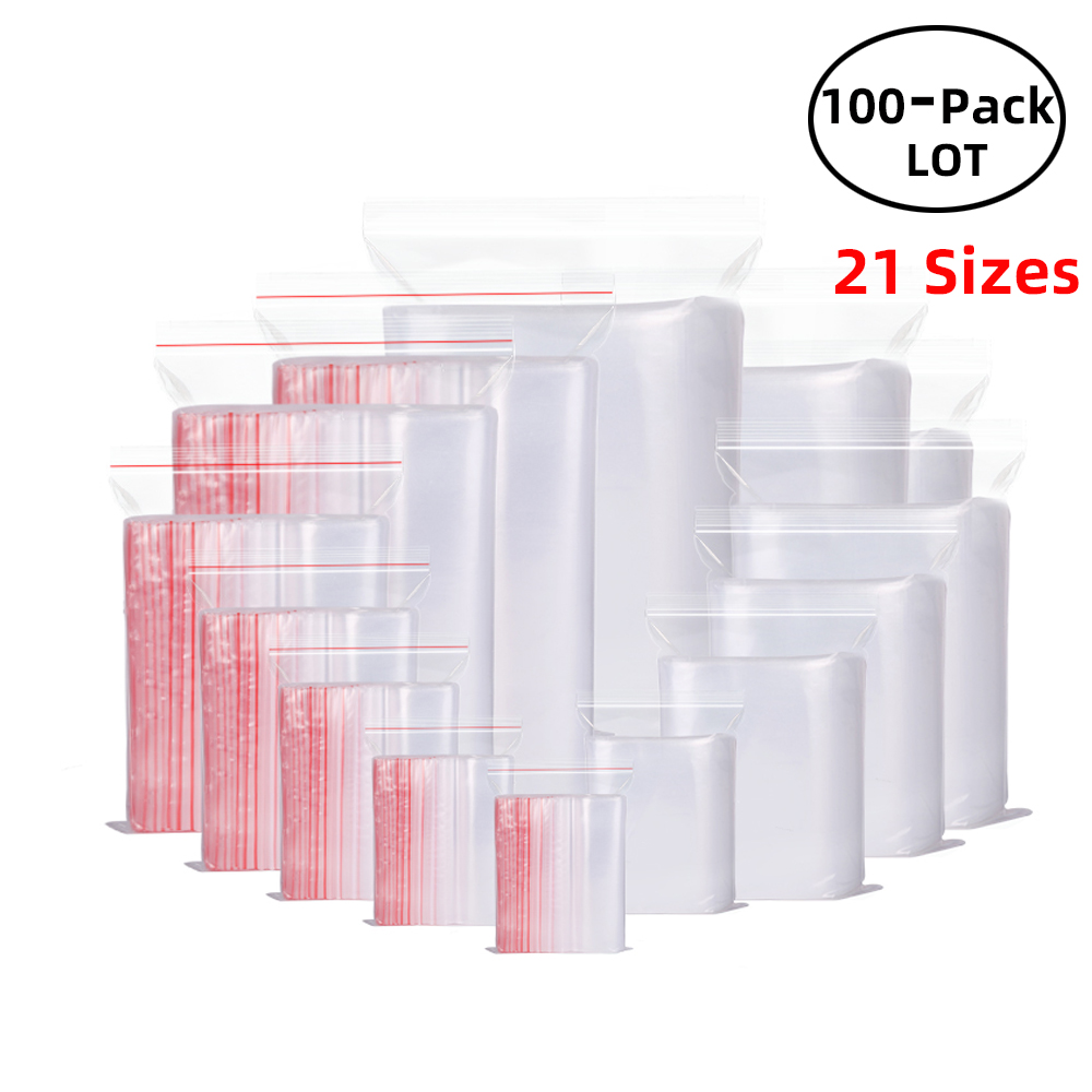 Food Storage Vacuum Bags - 100 ชิ้น/แพ็ค Resealable ซิปล็อคถุง Self Seal