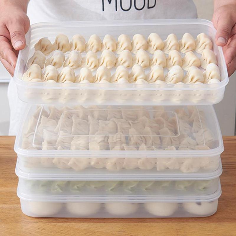 Food Storage Freezer - กล่องเก็บของในครัวแบบใหม่ กล่องจัดระเบียบตู้เย็น ภาชนะใสสำหรับเก็บอาหาร ถาดสำหรับเก็บเกี๊ยว ผลไม้ ผัก