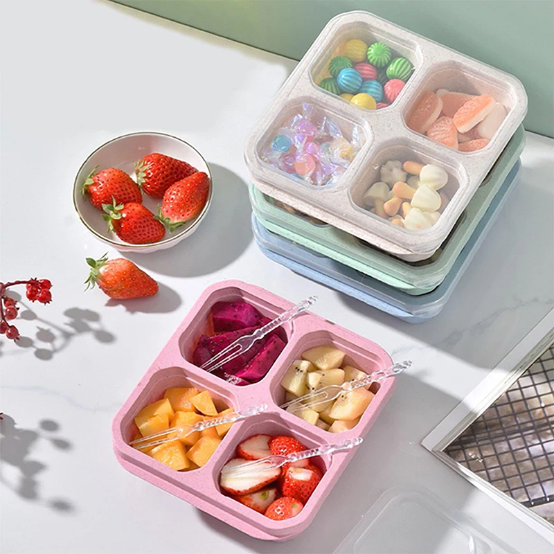 Food Storage Freezer - กล่องเก็บอาหาร4ช่องช่องใส่ตู้เย็นแบบพกพากล่องปิดผนึกสำหรับผักผลไม้