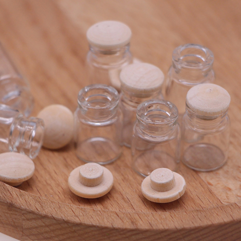 Food Storage Glass - ขวดแก้วจิ๋วสำหรับบ้านตุ๊กตา ขนาด 1:12 จำนวน 4 ชิ้น