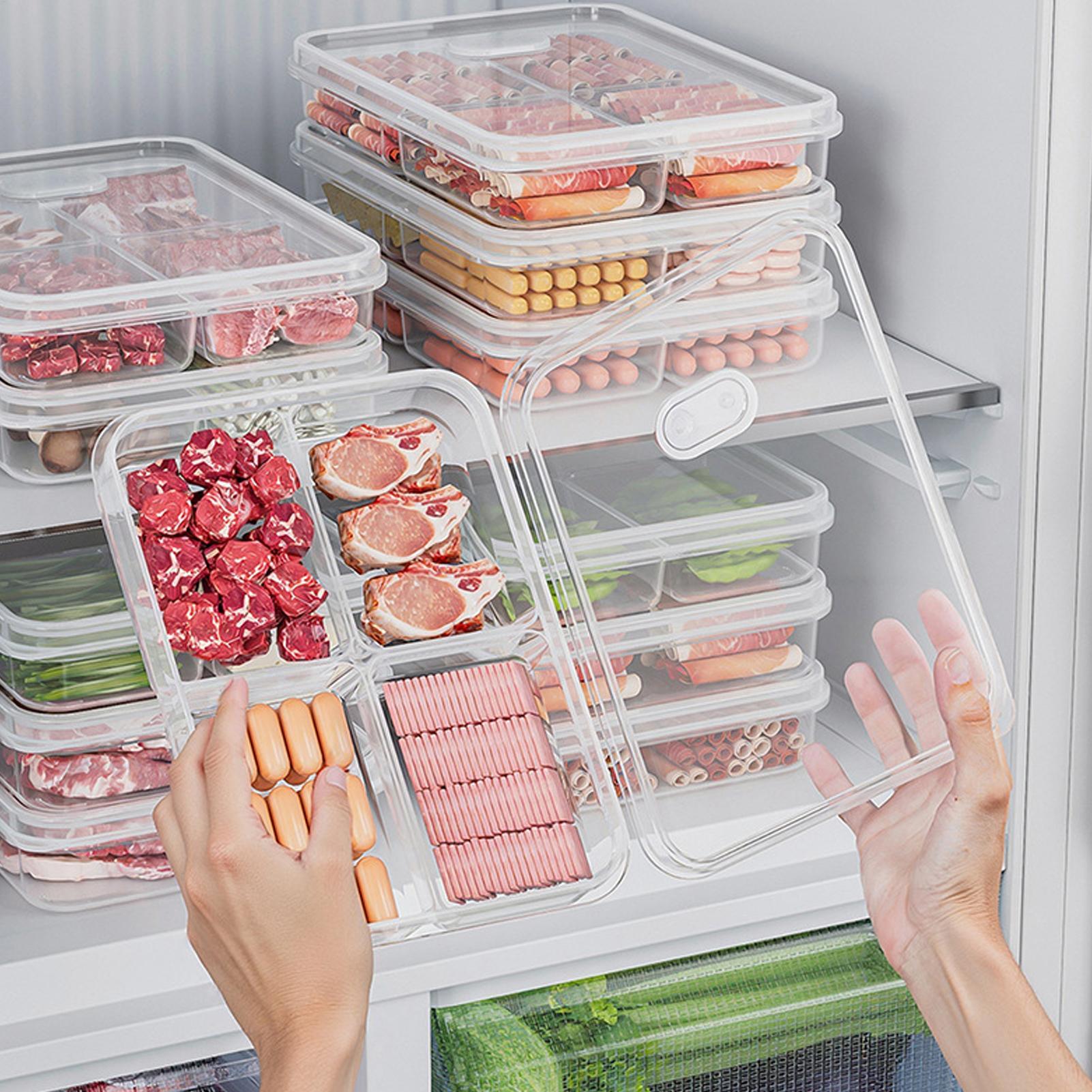Food Storage Freezer - กล่องเก็บของในตู้เย็น 1 ชิ้น กล่องเก็บเนื้อสัตว์และผักเพื่อรักษาความสด กล่องเก็บอาหารโปร่งใส กล่องจัดระเบียบในครัว