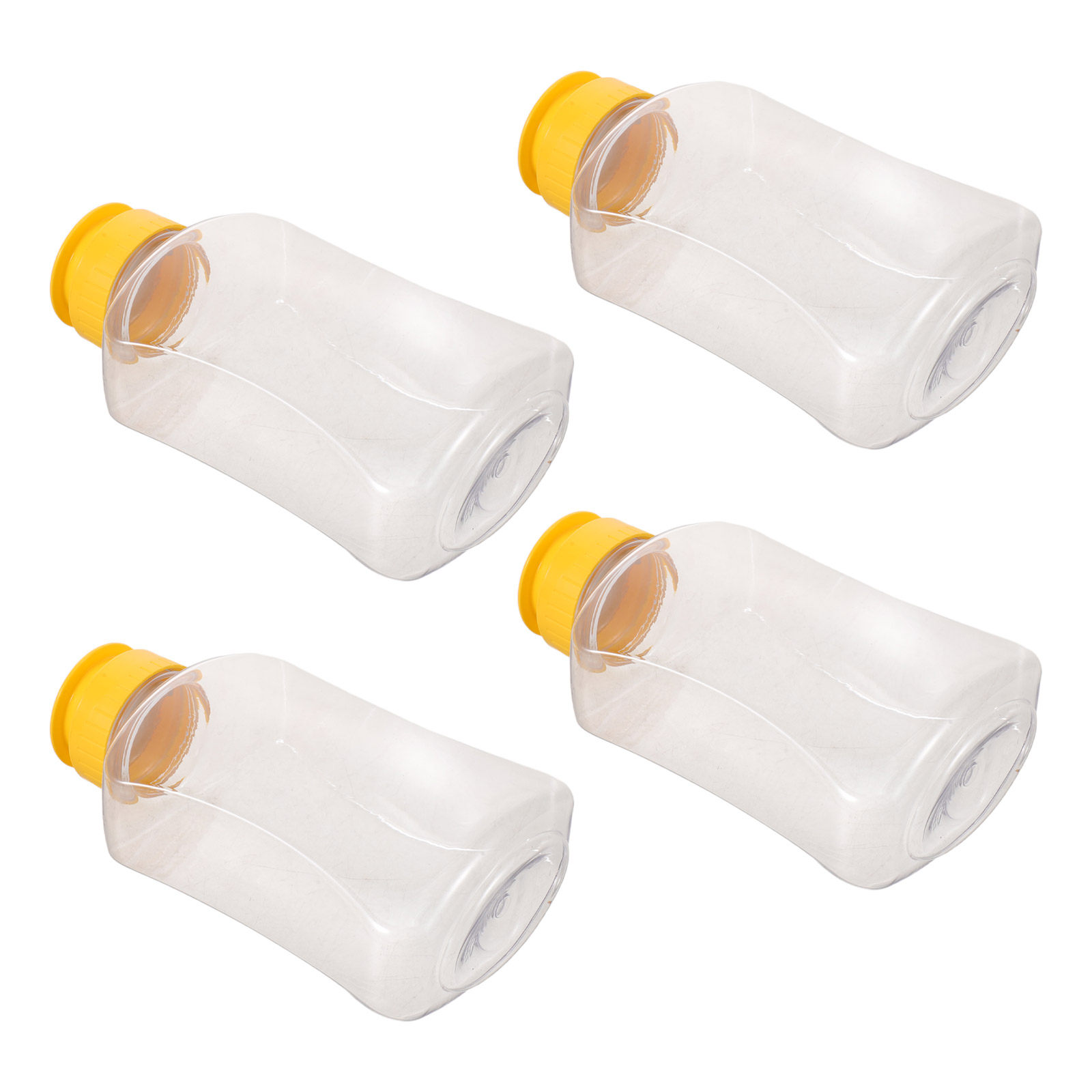 Condiment Squeeze Bottle - ขวดบีบน้ำผึ้งพลาสติก 180 มล. 4 ชิ้น ป้องกันการรั่วซึม