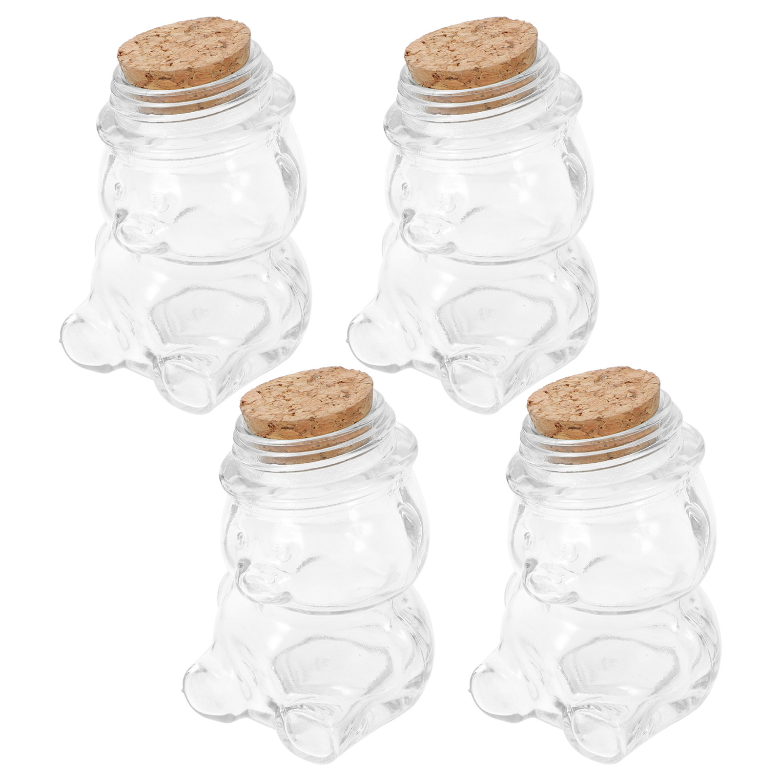 Food Storage Glass - ชุดโหลแก้วใส 4 ชิ้น สำหรับเก็บอาหาร ขนม บิสกิต