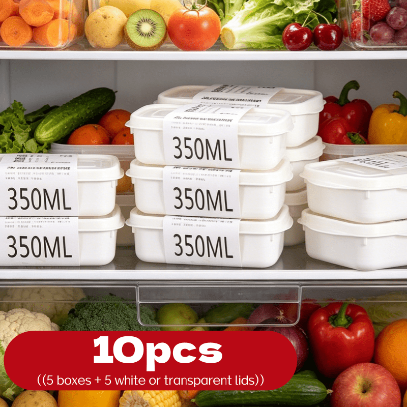 Food Storage Freezer - ชุดกล่องเก็บอาหารแบบซ้อนได้ 10 ชิ้น 5 กล่อง +