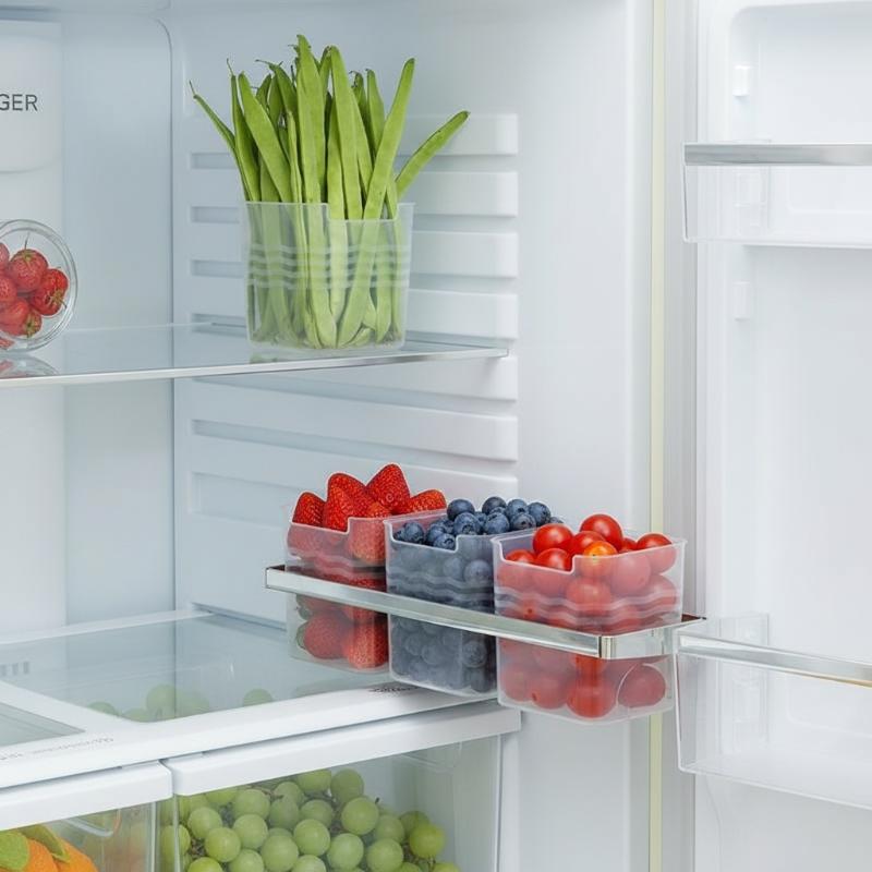 Food Storage Containers Plastic Box - กล่องเก็บอาหารในตู้เย็น 4 ชิ้น เกรดอาหาร โปร่งใส สามารถวางซ้อนกันได้