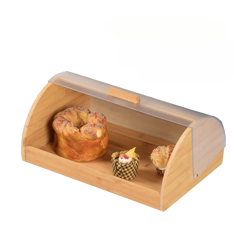กล่องใส่ขนมปังไม้ไผ่พร้อมฝาอะค - Food Storage In Cabinets บทวิจารณ์และราคา