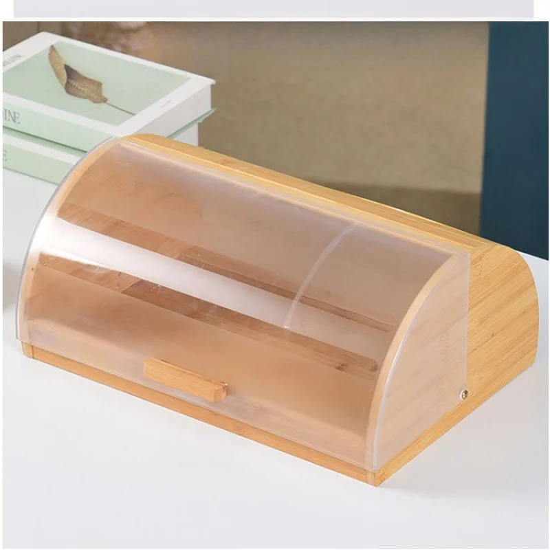 กล่องใส่ขนมปังไม้ไผ่พร้อมฝาอะค - Food Storage In Cabinets บทวิจารณ์และราคา