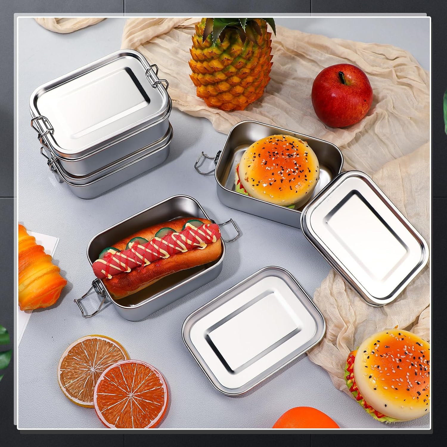ภาชนะเก็บอาหารสแตนเลสพร้อมฝาปิ - Food Storage Oven Safe บทวิจารณ์และราคา