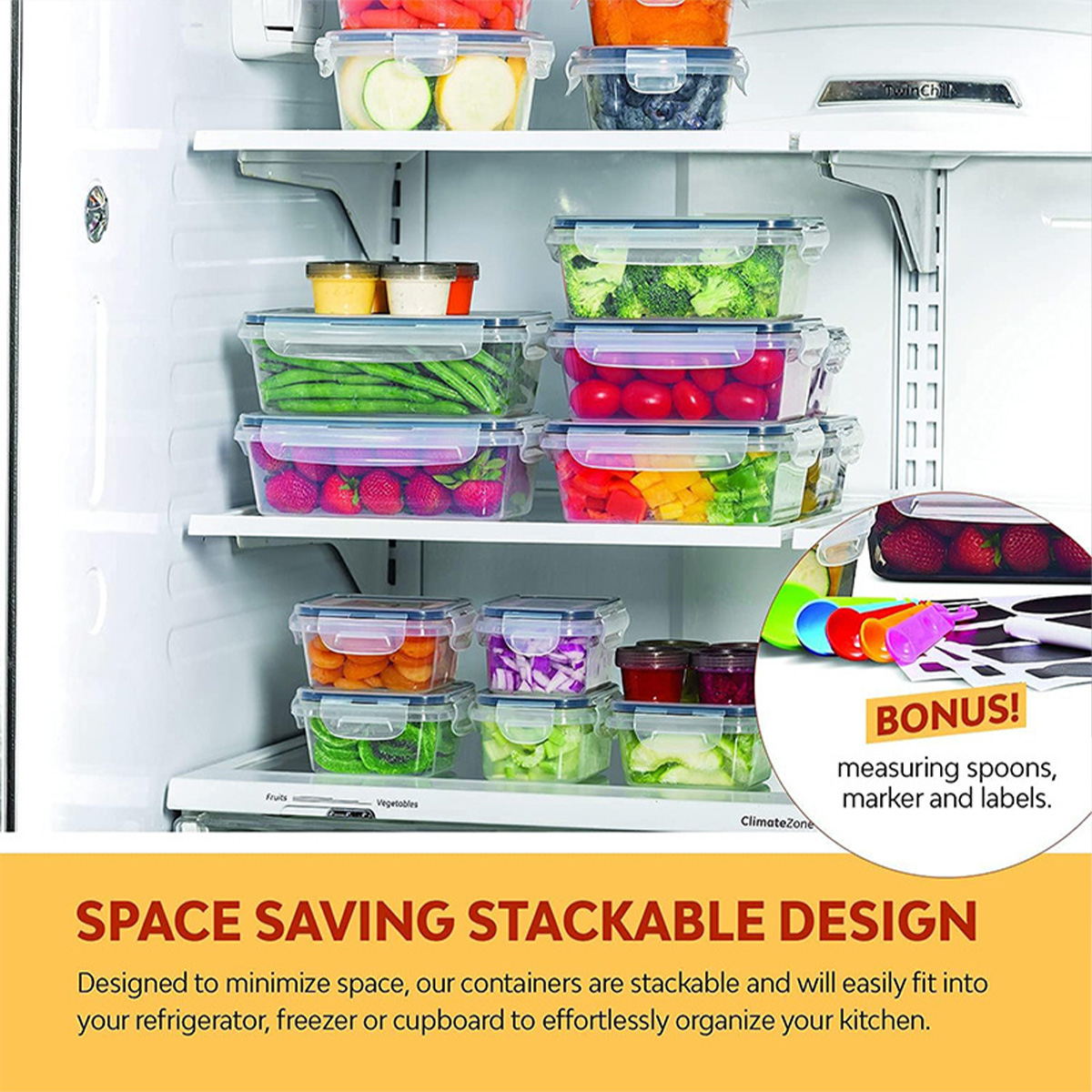 ชุดกล่องเก็บอาหาร 24 ชิ้น/ชุด  - Food Storage Containers Plastic Box บทวิจารณ์และราคา