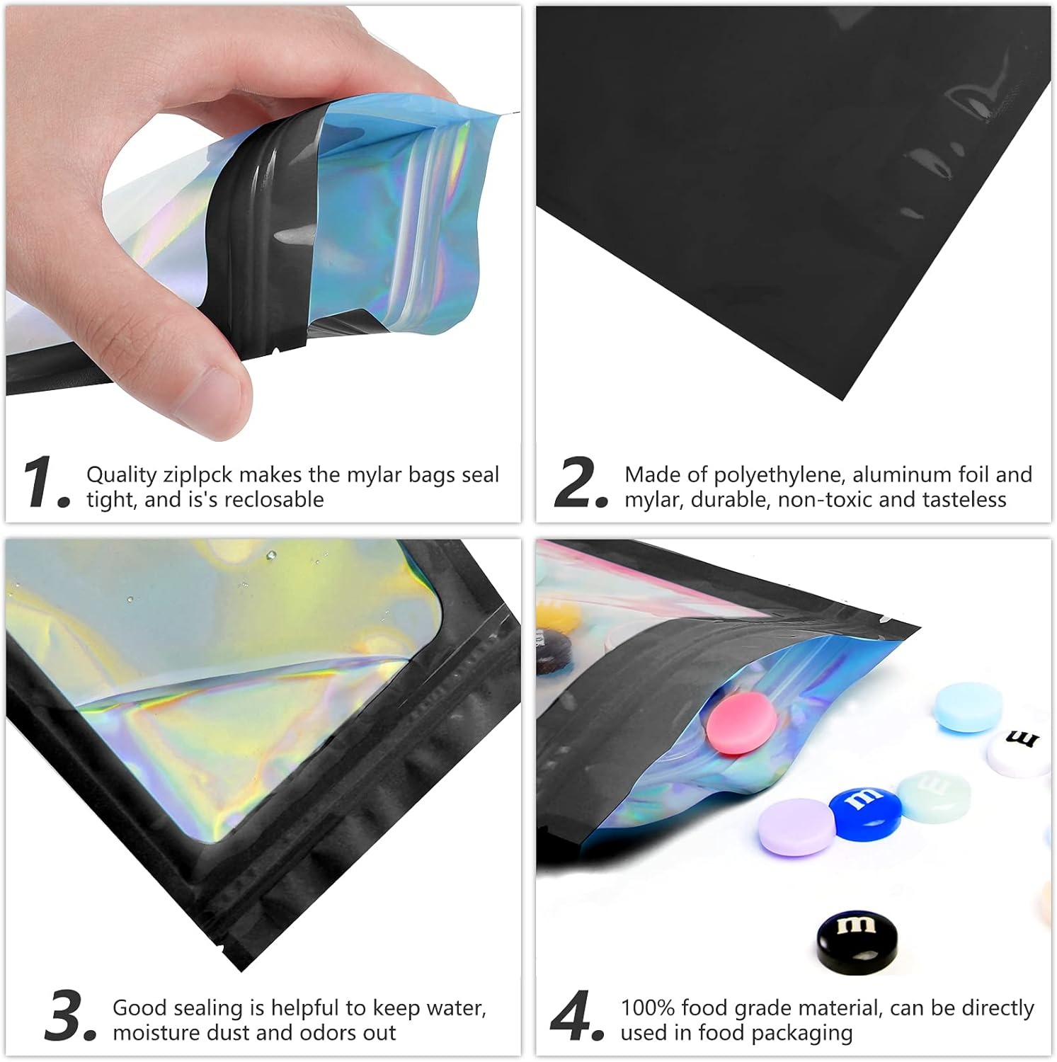 100ps Mylar กระเป๋าโลโก้ที่กํา - Food Storage In Mylar Bags บทวิจารณ์และราคา