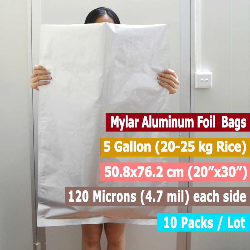 10 แพ็ค 5 แกลลอน Mylar กระเป๋า - Food Storage In Mylar Bags บทวิจารณ์และราคา