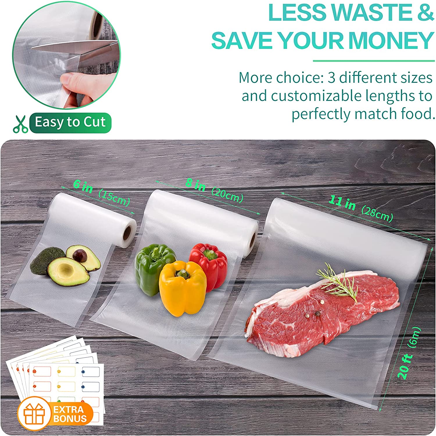 ถุงสำหรับเครื่องซีลสูญญากาศ ถุ - Food Storage Vacuum Bags บทวิจารณ์และราคา
