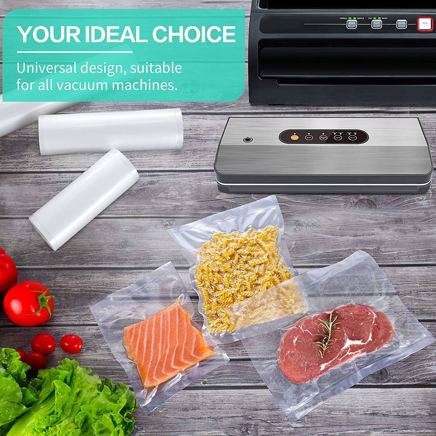 ถุงสำหรับเครื่องซีลสูญญากาศ ถุ - Food Storage Vacuum Bags บทวิจารณ์และราคา