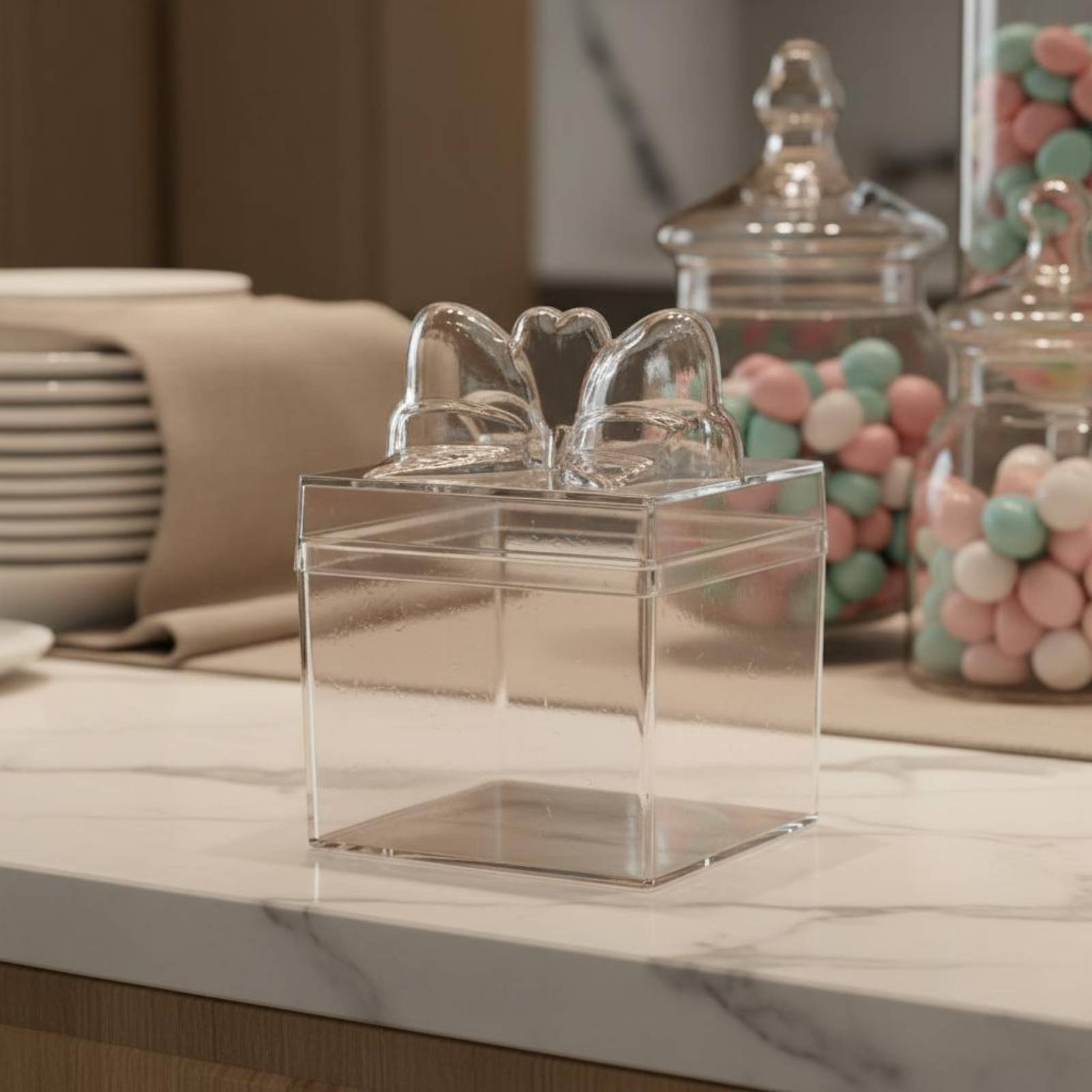 กล่องขนมพลาสติกใสพร้อมริบบิ้น  - Food Storage Plastic บทวิจารณ์และราคา