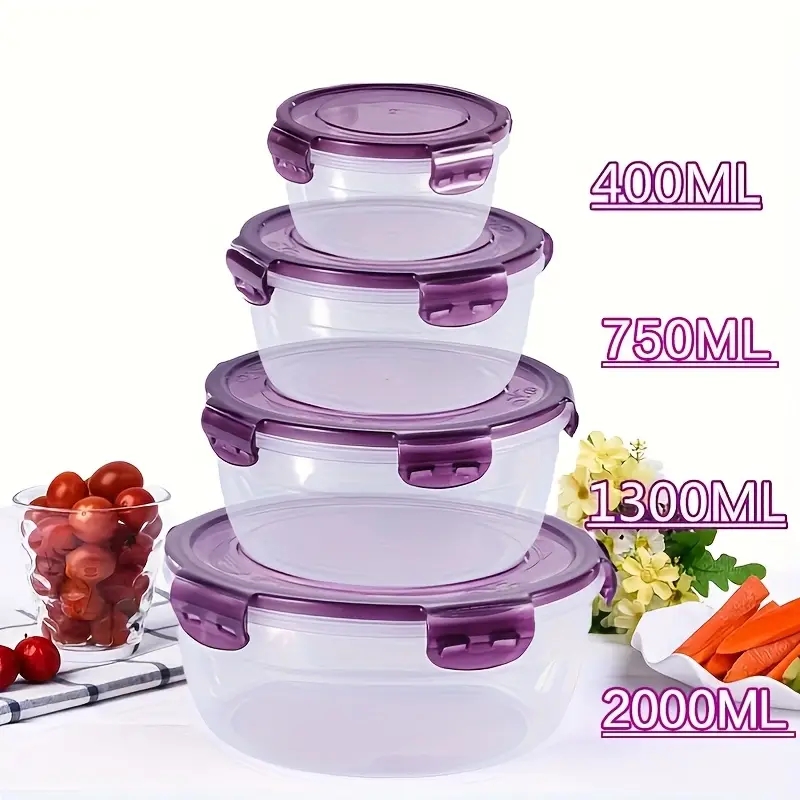 ภาชนะเก็บอาหารพลาสติก 4 ชิ้น ก - Food Storage Containers Plastic Box บทวิจารณ์และราคา