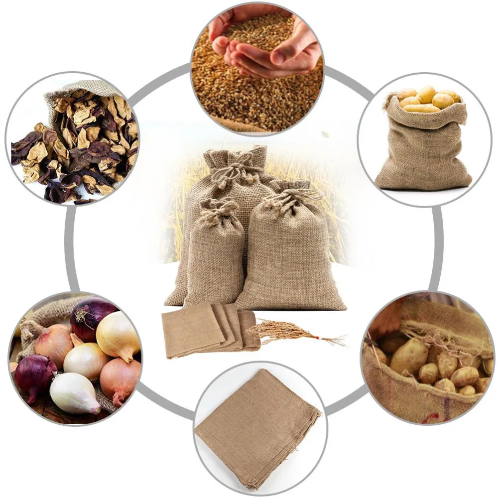 1PC ธรรมชาติ Jute Burlap กระสอ - Food Storage In Roots บทวิจารณ์และราคา
