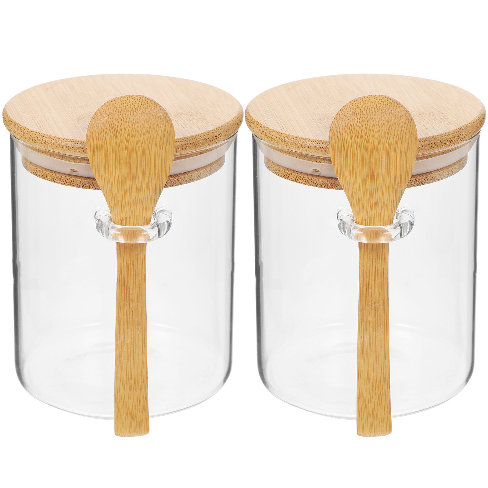 2 ชิ้น ภาชนะเก็บแป้งน้ำตาล โถใ - Food Storage Glass บทวิจารณ์และราคา