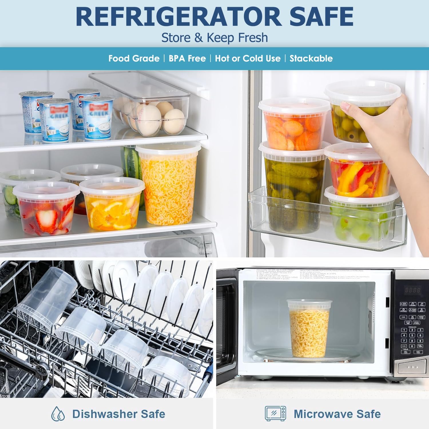 24 ชิ้น Deli ภาชนะเก็บอาหารพร้ - Food Storage Freezer บทวิจารณ์และราคา