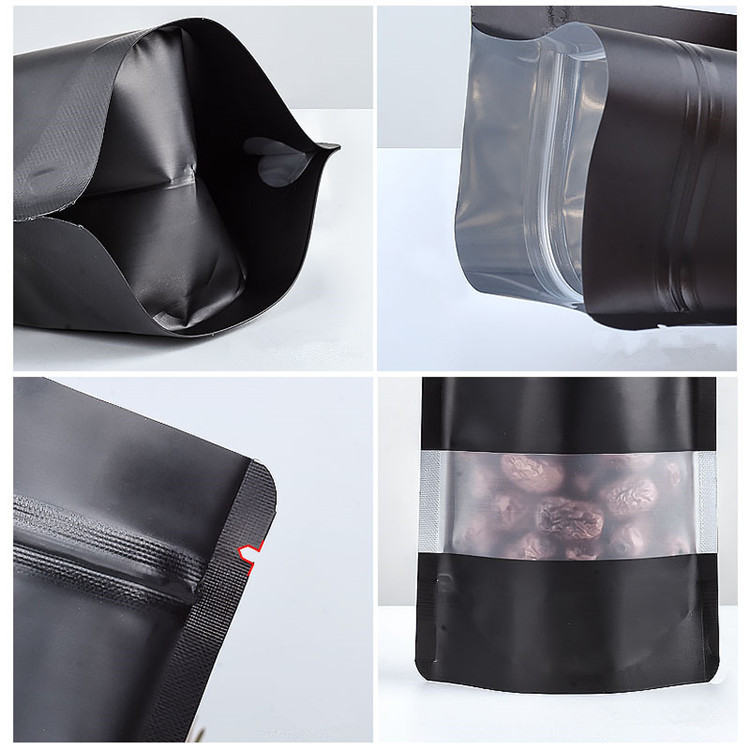 100PCS Stand-up Matte สีดําอลู - Food Storage Zip Bags บทวิจารณ์และราคา