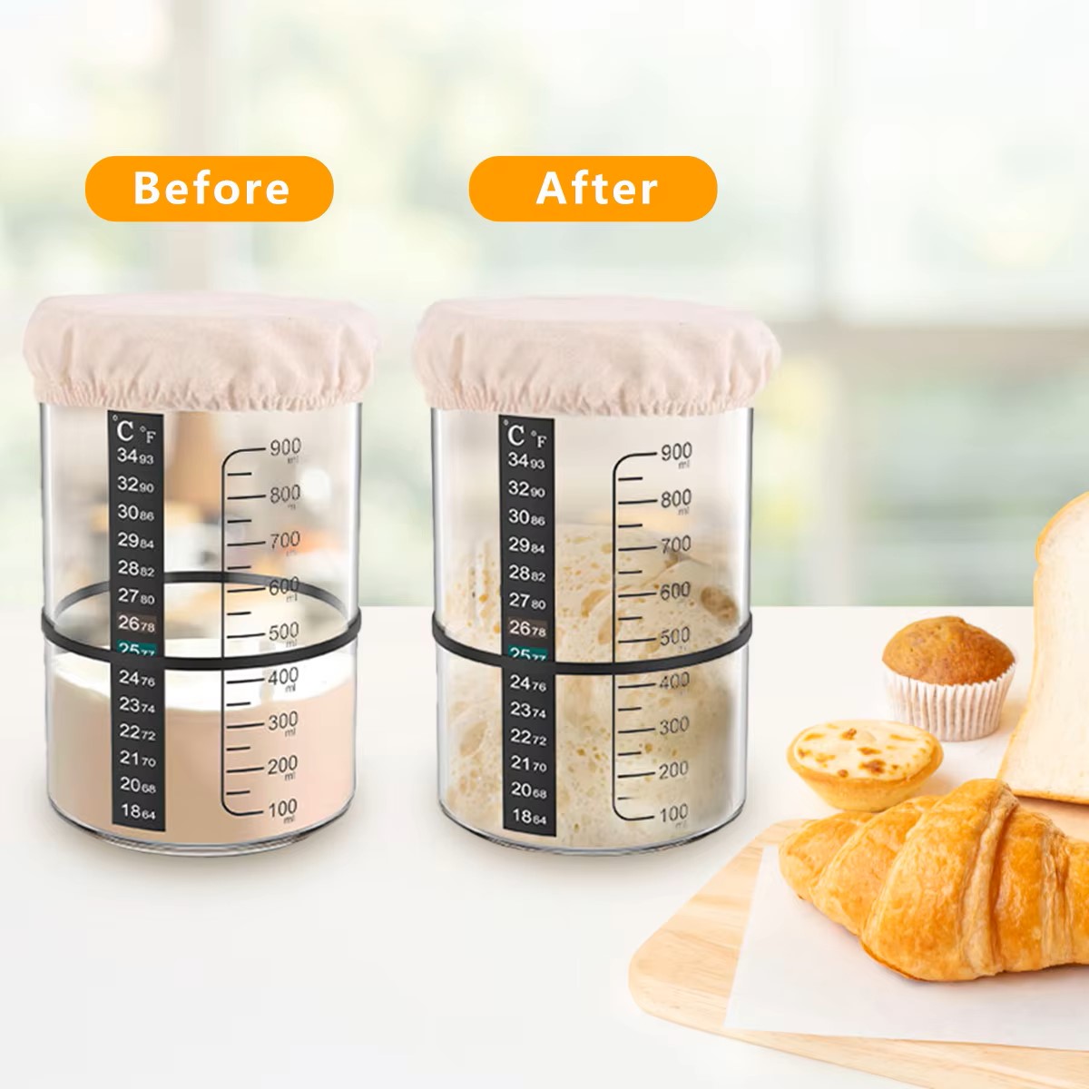 ชุดขวดแก้วใสสำหรับทำแป้งซาวโดว - Food Storage Glass บทวิจารณ์และราคา