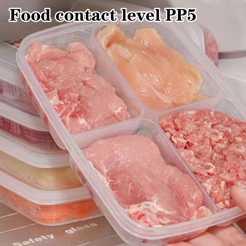 ใหม่【กล่องเก็บของพลาสติก 4 ช่อ - Food Storage Freezer บทวิจารณ์และราคา