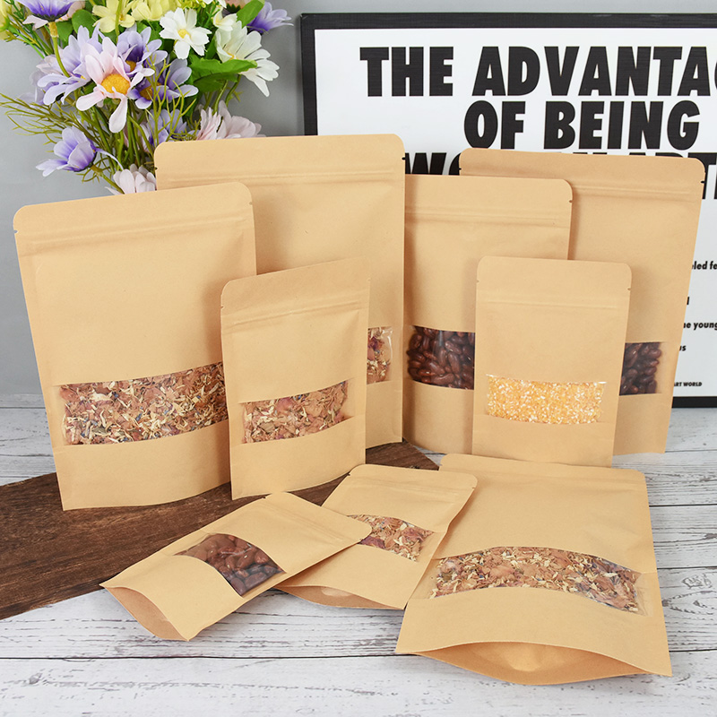 20/50pcs กระดาษคราฟท์ซิปล็อคถุ - Food Storage Zip Bags บทวิจารณ์และราคา