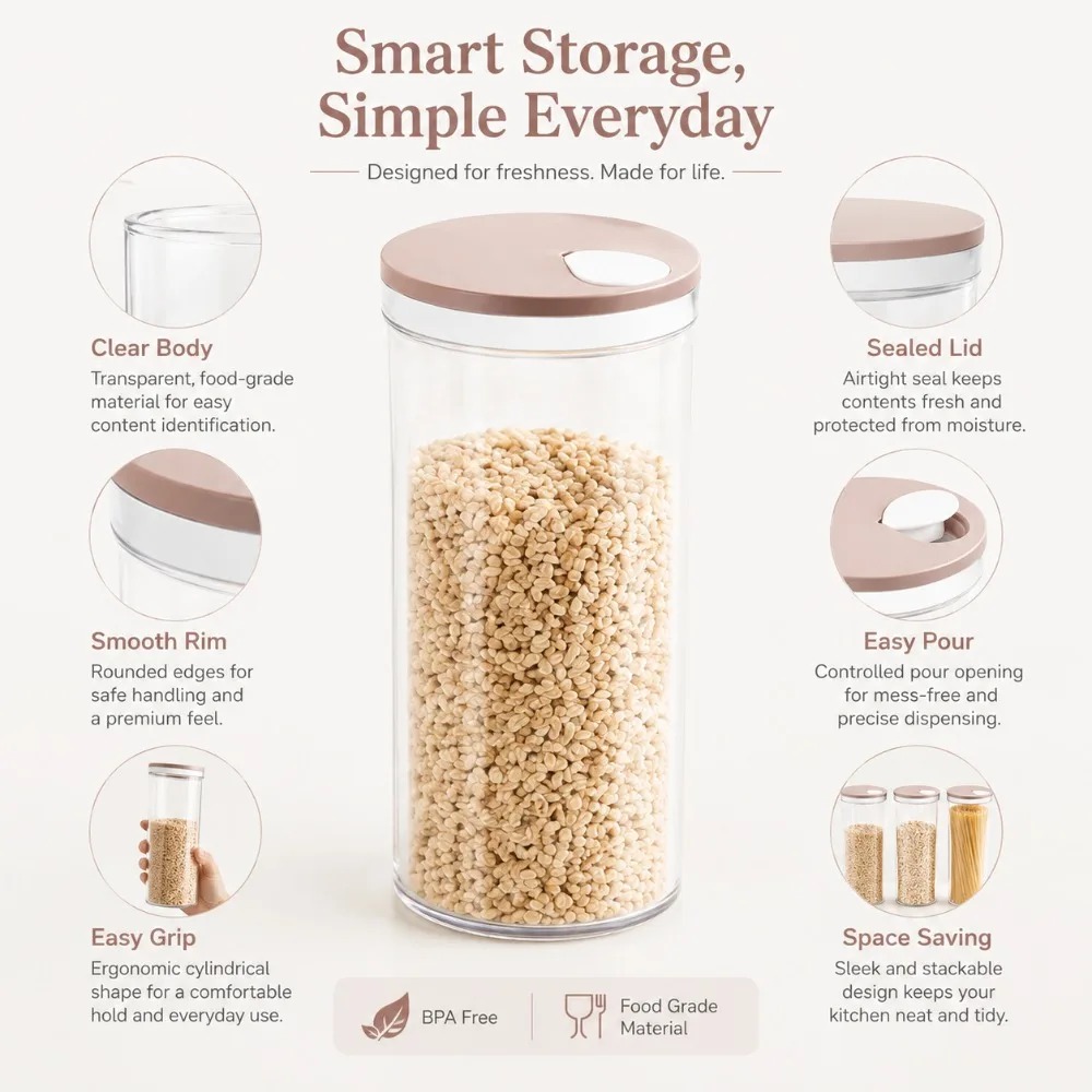 กล่องเก็บบะหมี่สุญญากาศ 1 ชิ้น - Food Storage In Cabinets บทวิจารณ์และราคา