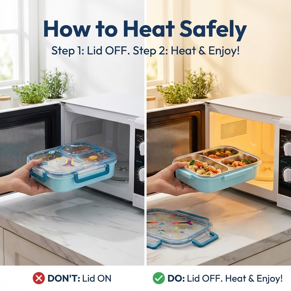 กล่องอาหารกลางวันสแตนเลส 304 ข - Food Storage Oven Safe บทวิจารณ์และราคา