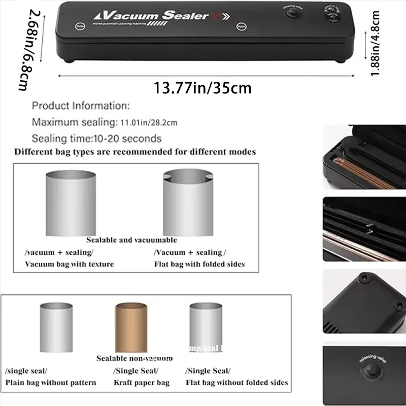 เครื่องซีลสูญญากาศคุณภาพสูง ปี - Food Storage Vacuum Bags บทวิจารณ์และราคา
