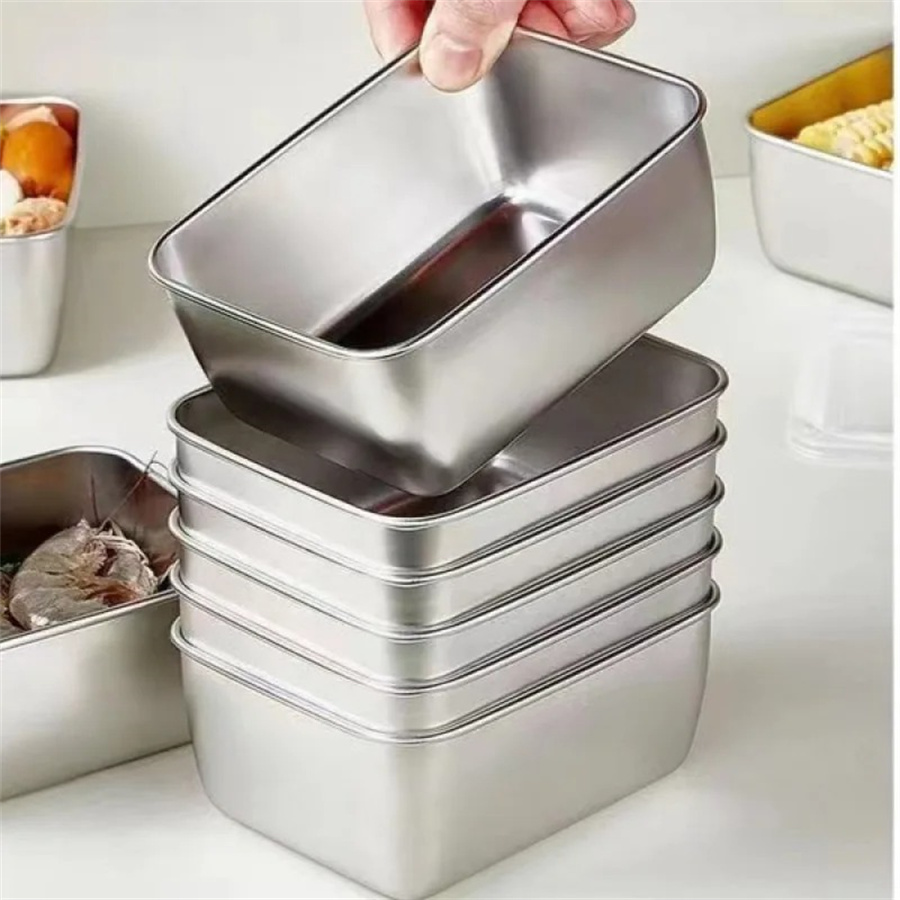 1/3/5pcs สแตนเลสกล่องเก็บอาหาร - Food Storage Oven Safe บทวิจารณ์และราคา