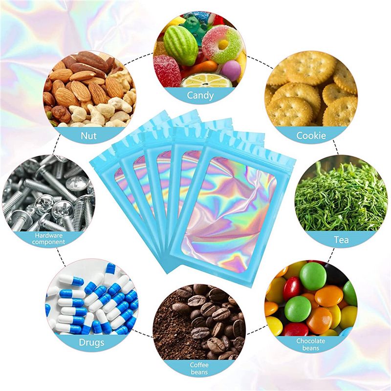 ABWZ-300Pcs ถุงโฮโลแกรมแบบปิดผ - Food Storage In Mylar Bags บทวิจารณ์และราคา