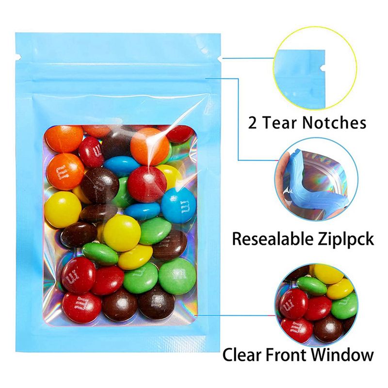ABWZ-300Pcs ถุงโฮโลแกรมแบบปิดผ - Food Storage In Mylar Bags บทวิจารณ์และราคา